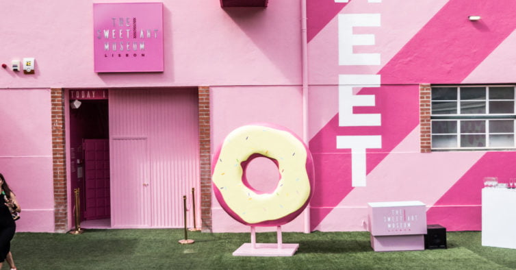 Pink facade of the sweet art museum