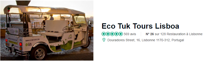 Tuk tuk électrique à lisbonne