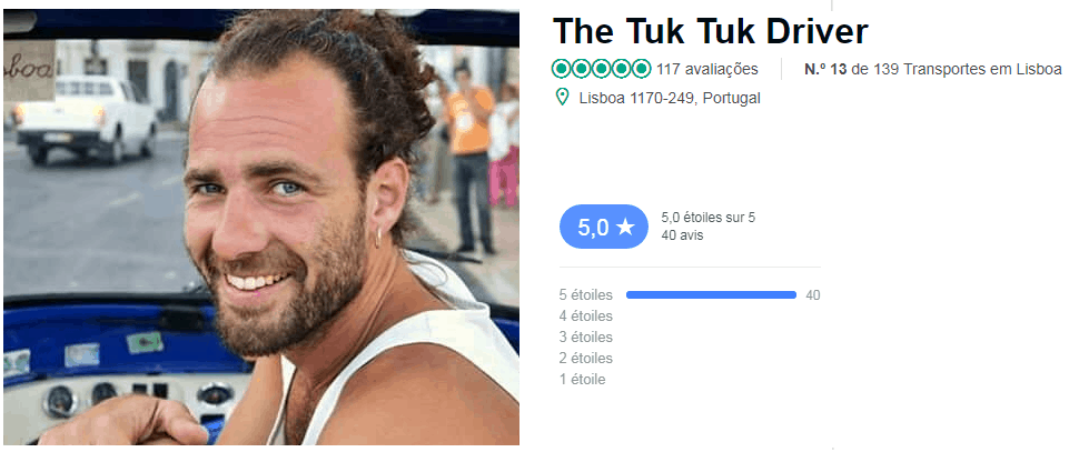 Tuk Tuk Driver à lisbonne